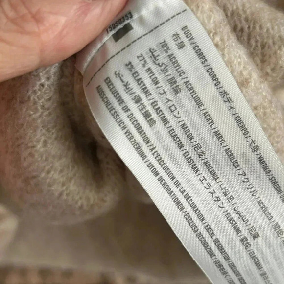 Abercrombie & Fitch Tan and Cream Zebra Print Sweater Size Small - Picture 6 of 7